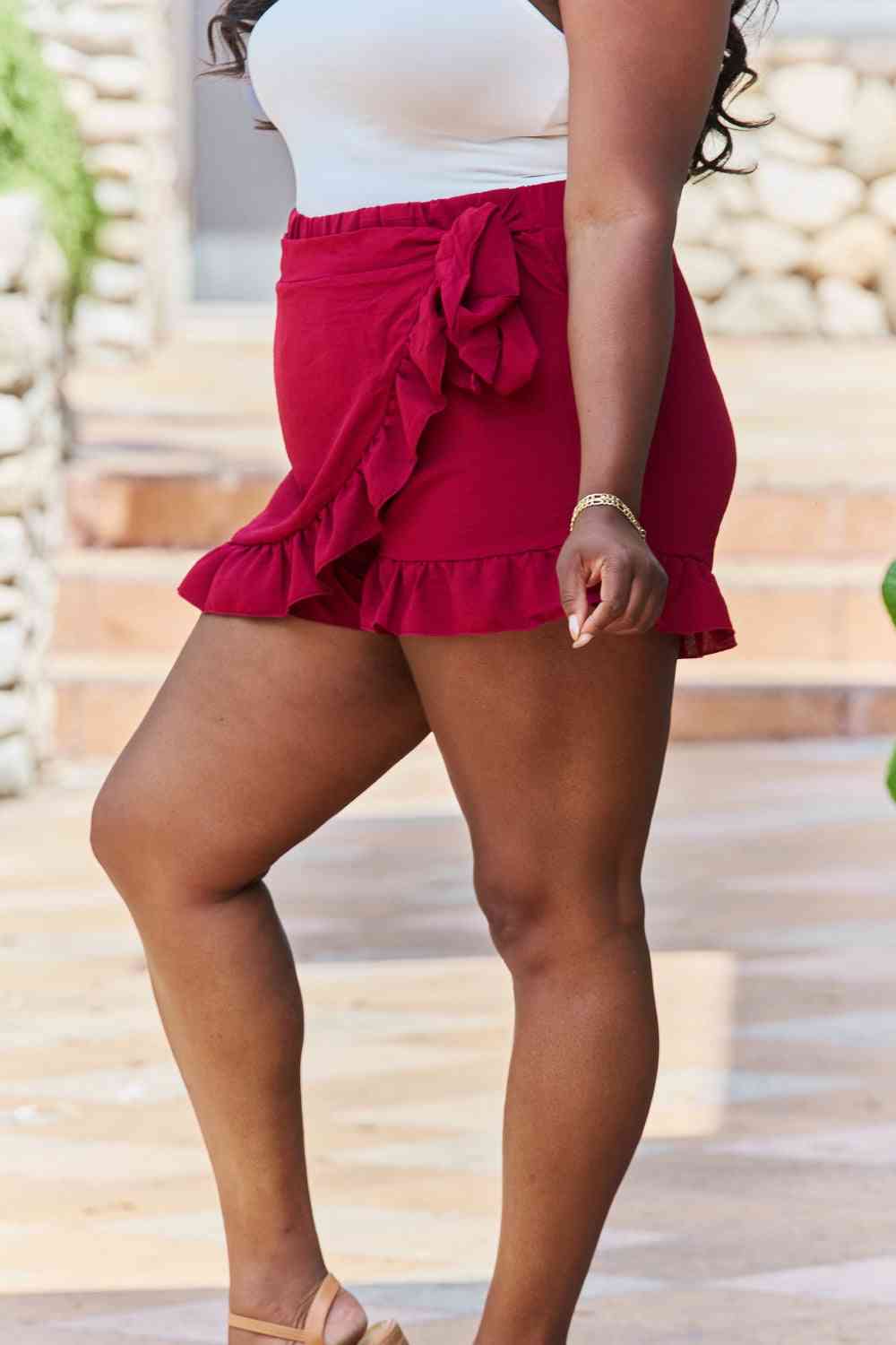 GeeGee Remember Me Plus Size Ruffled Hem Skort Skort Trendsi   