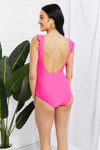 Marina West Swim Full Size Float On Ruffle Faux Wrap One-Piece in Pink Swimsuit Trendsi   