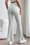 Basic Bae Full Size Ribbed High Waist Flare Pants Pants Trendsi   