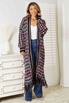 Double Take Full Size Multicolored Open Front Fringe Hem Cardigan Cardigan Trendsi   