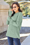 Basic Bae Full Size Ribbed Round Neck Long Sleeve Knit Top Top Trendsi   