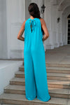 Double Take Full Size Tie Back Cutout Sleeveless Jumpsuit Jumpsuits Trendsi   