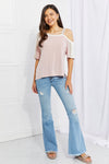 Andree by Unit Full Size Something Simple Cold Shoulder Tee Top Trendsi   