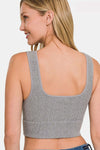 Zenana Ribbed Square Neck Cropped Tank Tank Top Trendsi   