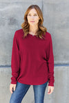 Double Take Full Size Round Neck Long Sleeve T-Shirt Top Trendsi Deep Red S 