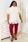 Justin Taylor Turtle Neck Fringe Poncho Ponchos Trendsi   