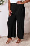 Double Take Full Size Smocked Wide Waistband Wide Leg Pants Pants Trendsi   