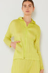 Marina West Swim Pleated Hood Jacket with 2 Way Zipper Jacket Trendsi Lime S/M 