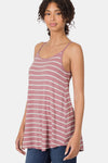 Zenana Striped Curved Hem Cami Cami Trendsi LT ROSE/IVORY S 