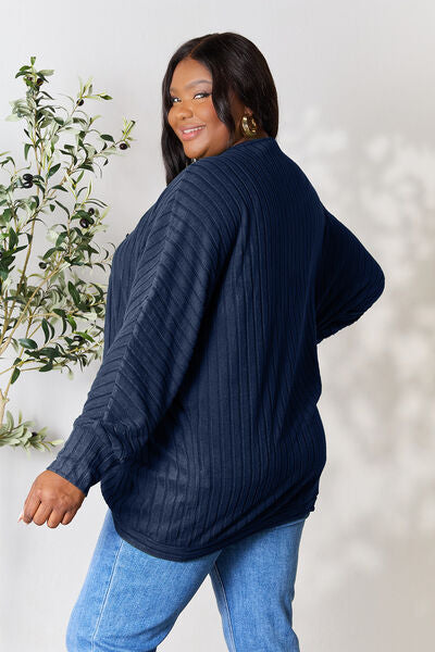 Basic Bae Full Size Ribbed Cocoon Cardigan - NeoKira Unlimited