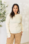 Culture Code Full Size Ribbed Round Neck Long Sleeve Top Top Trendsi   