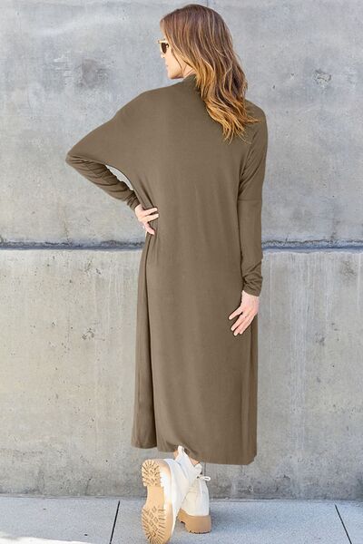 Basic Bae Full Size Open Front Long Sleeve Cover Up Cover Up Trendsi   