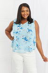 Sew In Love Off To Brunch Full Size Floral Tank Top Top Trendsi Pastel  Blue S 