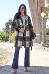 Double Take Full Size Plaid Button Up Lapel Collar Coat Coat Trendsi Black S 