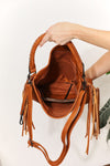 SHOMICO Vegan Leather Fringe Detail Shoulder Bag Handbag Trendsi   