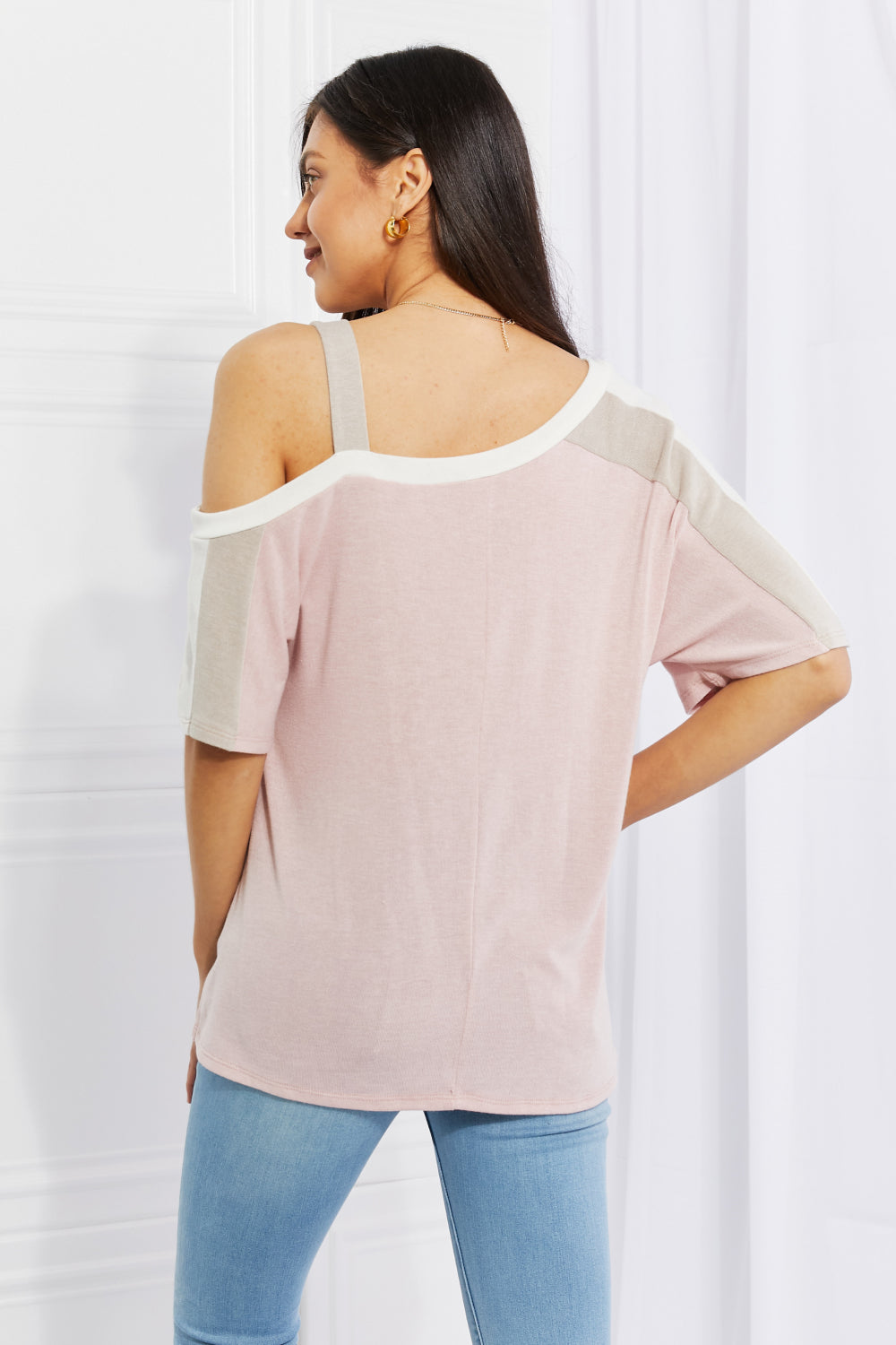 Andree by Unit Full Size Something Simple Cold Shoulder Tee Top Trendsi   