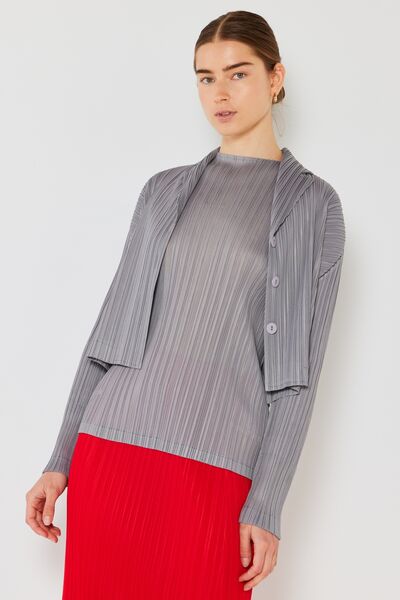 Marina West Swim Pleated Cropped Button Up Shirt Shirt Trendsi   