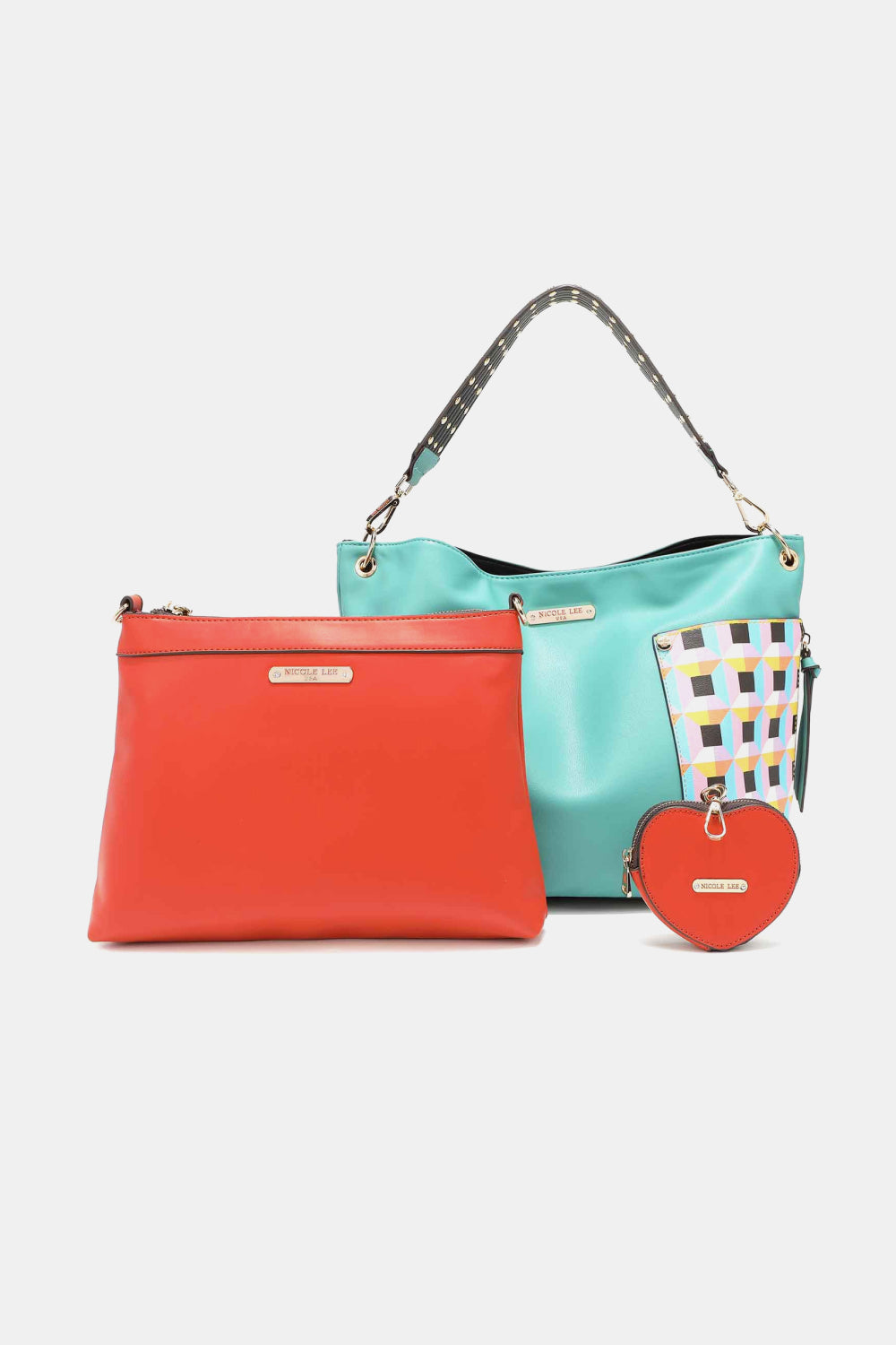 Nicole Lee USA Quihn 3-Piece Handbag Set Handbag Set Trendsi Turquoise One Size 