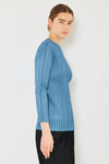 Marina West Swim Pleated Long Sleeve Boatneck Top Top Trendsi   