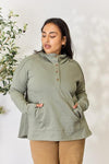 Culture Code Full Size Half Button Hoodie Hoodie Trendsi Fade Olive S 