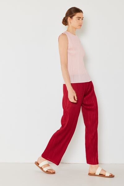 Marina West Swim Pleated Elastic-Waist Straight Pants Pants Trendsi   