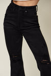 Judy Blue Full Size High Waist Distressed Flare Jeans Jeans Trendsi   