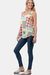 Zenana Printed Round Neck Curved Hem Tank Tank Top Trendsi   