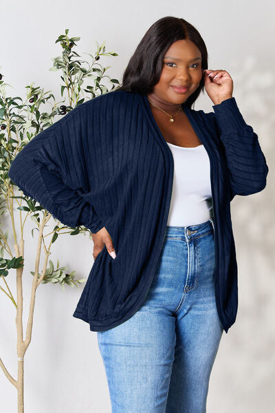 Basic Bae Full Size Ribbed Cocoon Cardigan Cardigan Trendsi   