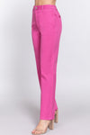 ACTIVE BASIC High Waist Straight Twill Pants Pants Trendsi   