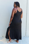 Ninexis Good Energy Full Size Cami Side Slit Maxi Dress in Black Maxi Dress Trendsi   