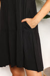 Double Take V-Neck Flounce Sleeve Tiered Dress Mini Dress Trendsi   