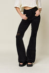 Judy Blue Full Size High Waist Distressed Flare Jeans Jeans Trendsi   