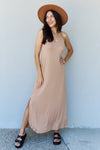 Ninexis Good Energy Full Size Cami Side Slit Maxi Dress in Camel Maxi Dress Trendsi   