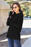 Basic Bae Full Size Ribbed Round Neck Long Sleeve Knit Top Top Trendsi   