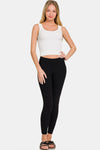 Zenana Ribbed Round Neck Cropped Tank Tank Top Trendsi   