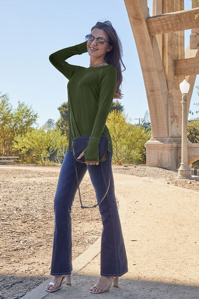 Basic Bae Full Size Round Neck Long Sleeve T-Shirt - NeoKira Unlimited