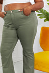 Zenana Clementine Full Size High-Rise Bootcut Jeans in Olive Pants Trendsi   