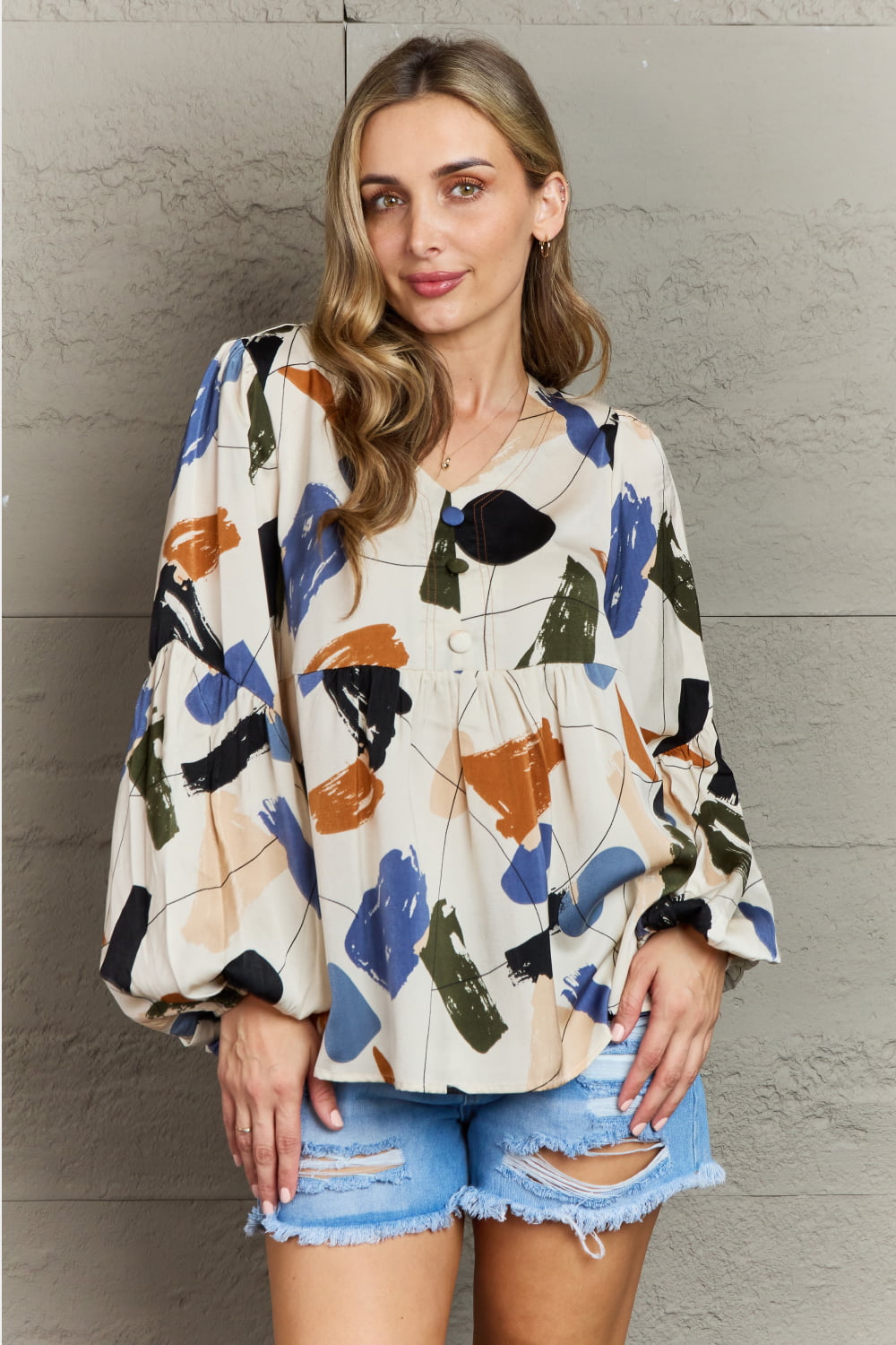 Hailey & Co Wishful Thinking Multi Colored Printed Blouse - NeoKira Unlimited
