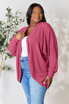 Basic Bae Full Size Ribbed Cocoon Cardigan Cardigan Trendsi   