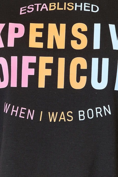 Simply Love Slogan Graphic Cuffed Sleeve T-Shirt - NeoKira Unlimited