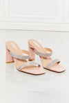 MMShoes Leave A Little Sparkle Rhinestone Block Heel Sandal in Pink  Trendsi   