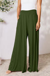 Double Take Full Size Smocked Wide Waistband Wide Leg Pants Pants Trendsi   