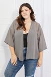 Melody Just Breathe Full Size Chiffon Kimono in Grey Kimono Trendsi Mid Gray S/M 