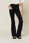 Judy Blue Full Size High Waist Distressed Flare Jeans Jeans Trendsi Black 0(24) 