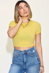 Basic Bae Full Size Ribbed Round Neck Short Sleeve T-Shirt Top Trendsi   