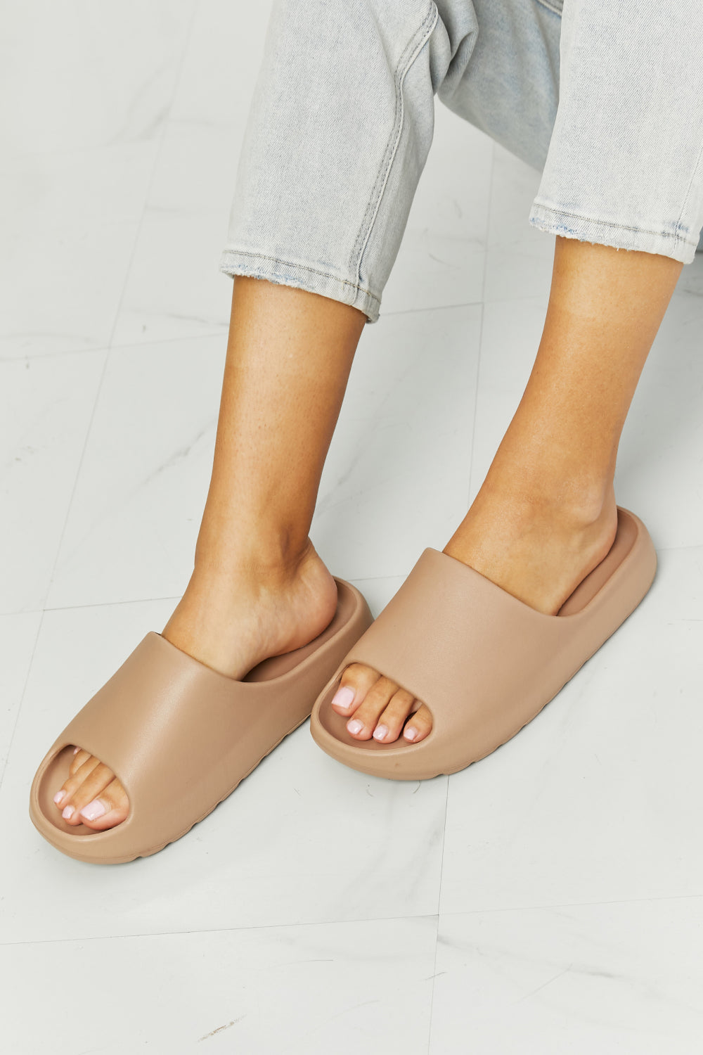 NOOK JOI In My Comfort Zone Slides in Beige Slides Trendsi   