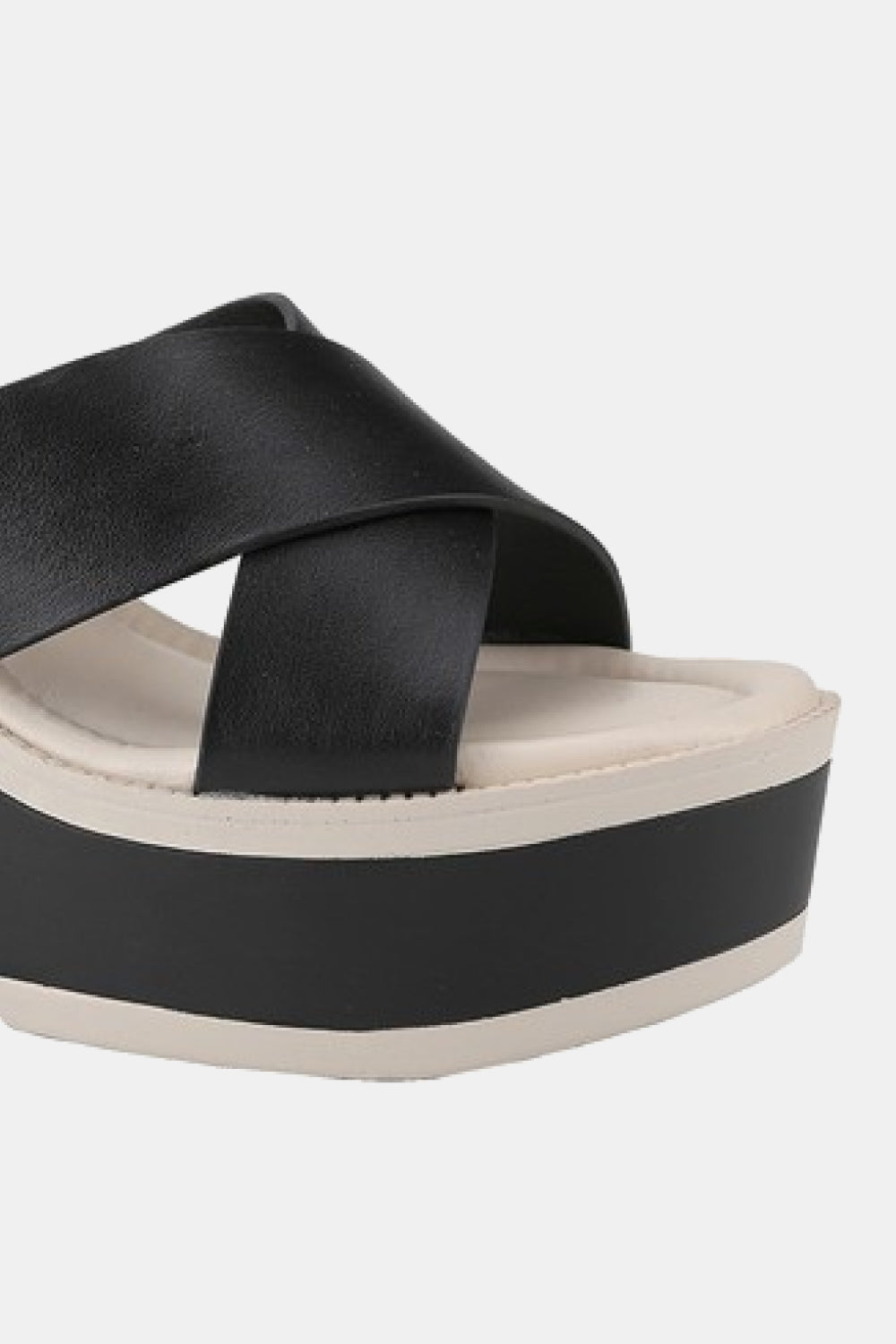 Weeboo Cherish The Moments Contrast Platform Sandals in Black Sandals Trendsi   