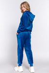 ACTIVE BASIC Faux Fur Zip Up Long Sleeve Hoodie and Joggers Set Pants Set Trendsi   