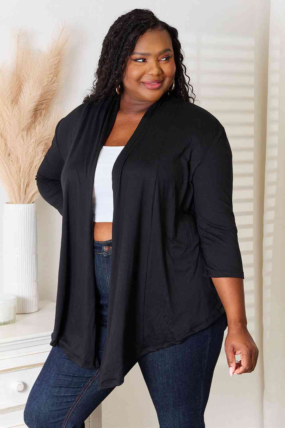 Culture Code Full Size Open Front Cardigan Cardigan Trendsi   