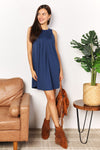 Double Take Round Neck Sleeveless Mini Dress Mini Dress Trendsi   